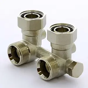 Узел нижнего подключения радиатора с байпасом угловой ¾"ек x ¾"ек Tiemme 3390011 Узел нижнего подключения радиатора с байпасом угловой ¾"ек x ¾"ек Tiemme 3390011, 1