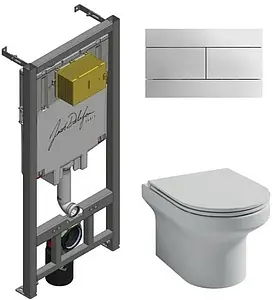 Комплект 5 в 1 Jacob Delafon Elite E21742RU-00 с кнопкой E4316-CP хром глянцевый, 1