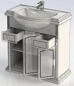 Тумба-умывальник напольная Aquanet Классик 80 белый 00200883+00185344 Тумба-умывальник напольная Aquanet Классик 80 белый 00200883+00185344, 4