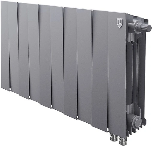 Радиатор биметаллический 10 секций нижнее правое подключение Royal Thermo PianoForte VD 300 Silver Satin RTPSSVDR30010