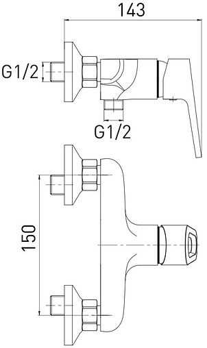 Смеситель для душа Gross Aqua Delta хром 5740268C-S