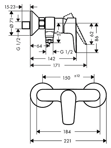 Смеситель для душа Hansgrohe Talis E хром 71760000