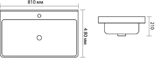 Раковина Aquanet Ирис 80 черный матовый 00329249