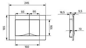 Клавиша смыва для унитаза IDDIS Unifix UNI05MWi77 белый матовый, 2