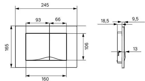 Клавиша смыва для унитаза IDDIS Unifix UNI05MWi77 белый матовый