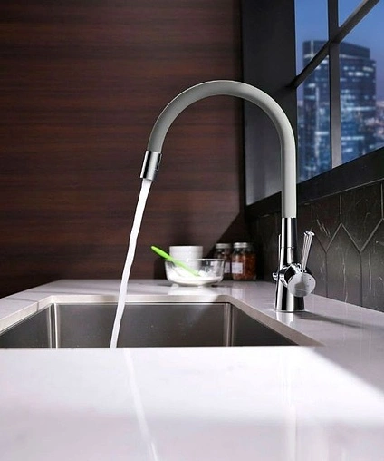 Смеситель для кухни с подключением к фильтру Lemark Comfort хром/серый LM3075C-Gray