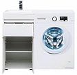 Тумба-умывальник напольная над стиральной машиной Aquanet Токио 110 L белый 00237745+00235497