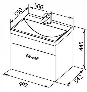 Тумба-умывальник подвесная Aquanet Нота 50 белый 00159138+00204095 Тумба-умывальник подвесная Aquanet Нота 50 белый 00159138+00204095, 2