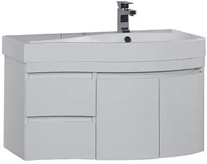 Тумба-умывальник подвесная Aquanet Сопрано 95 R белый 00169633+НФ-00007880, 1