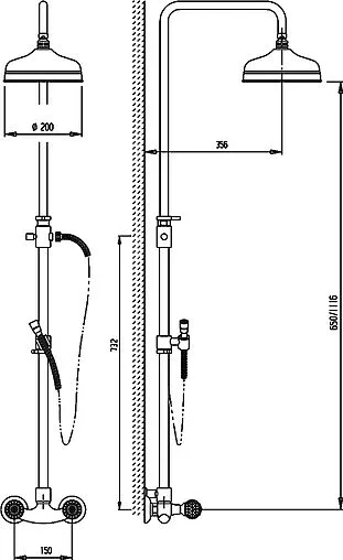 Душевая система со смесителем для душа Cezares Atlantis бронза ATLANTIS-CD-02-Sw