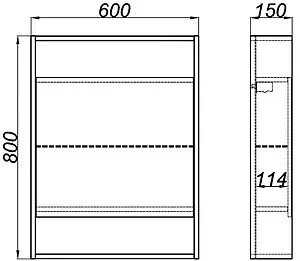 Шкаф-зеркало Aqwella City 60 дуб балтийский SIT0406DB, 2