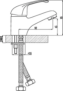 Смеситель для раковины Rossinka хром A35-11 Смеситель для раковины Rossinka хром A35-11, 2