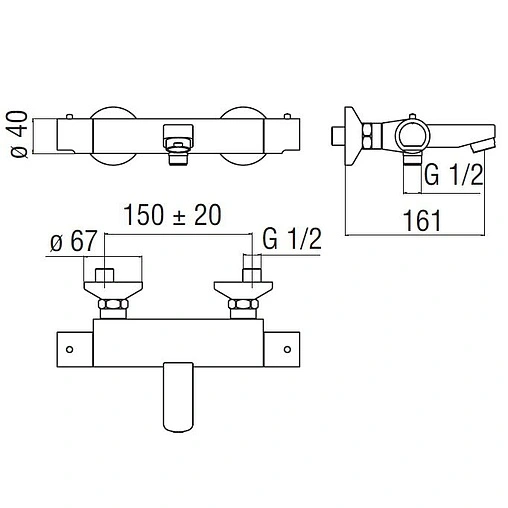 Термостат для ванны Nobili Tea хром TE85310/1CR