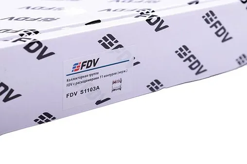 Группа коллекторная с расходомерами 11 отводов 1&quot;в/в x ¾&quot;ек FDV S1103C-2/11