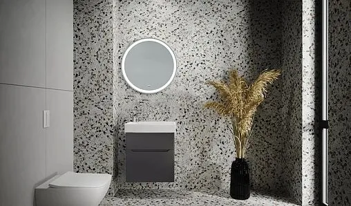 Тумба-умывальник подвесная Raval Brik 55 антрацит Brk.01.55/P/A/RL+17055-KL