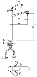 Смеситель для раковины D&K Venice Rialto хром DA1062041, 2