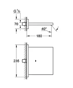 Излив для скрытого монтажа Grohe Allure Brilliant хром 13317000 Излив для скрытого монтажа Grohe Allure Brilliant хром 13317000, 2