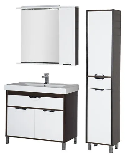 Шкаф-зеркало Aquanet Гретта 100 R белый/венге 00173996