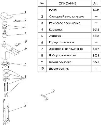 Смеситель для раковины Wasserkraft Aller хром 1069 Смеситель для раковины Wasserkraft Aller хром 1069