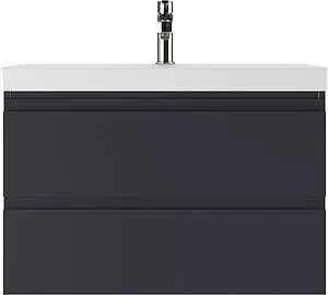 Тумба-умывальник подвесной Домино Graffo 80 графит DGr2101T+S-UM-MOD80SL/1, 3