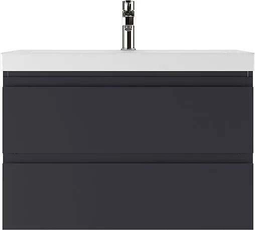 Тумба-умывальник подвесная Домино Graffo 80 графит DGr2101T+S-UM-MOD80SL/1