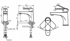 Смеситель для раковины Bravat Louise хром F1191183CP-RUS, 2