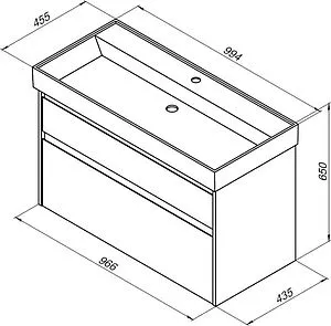 Тумба-умывальник Aquanet Nova Lite 100 белый 00249940+ Тумба-умывальник Aquanet Nova Lite 100 белый 00249940+, 2