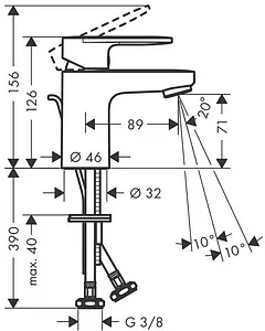 Смеситель для раковины Hansgrohe Vernis Blend 70 чёрный матовый 71550670 Смеситель для раковины Hansgrohe Vernis Blend 70 чёрный матовый 71550670, 2