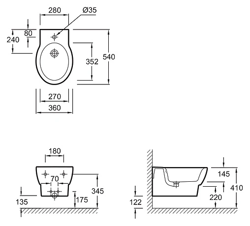 Биде подвесное Jacob Delafon Ove белый E1586-00
