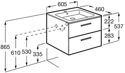 Тумба под умывальник подвесная Roca Victoria 60 городской дуб A857468402