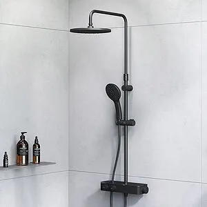Душевая система с термостатом для душа Am.Pm Inspire 2.0 чёрный матовый F0750A422 Душевая система с термостатом для душа Am.Pm Inspire 2.0 чёрный матовый F0750A422, 3