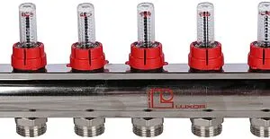 Группа коллекторная с расходомерами 11 отводов 1&quot;в/в x ¾&quot;ек Luxor CD 477/11 15662711N, 5