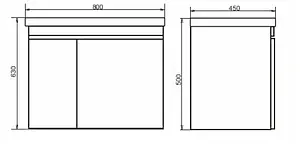 Тумба-умывальник подвесная Comforty Осло 80 бетон светлый 00-00000836CF, 2