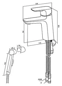Смеситель для раковины с гигиеническим душем Am.Pm Spirit хром F7003000 Смеситель для раковины с гигиеническим душем Am.Pm Spirit хром F7003000, 2