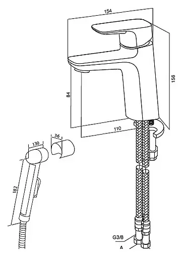 Смеситель для раковины с гигиеническим душем Am.Pm Spirit хром F7003000