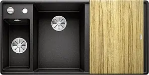 Мойка кухонная Blanco Axia III 6 S-F 100 L (доска ясень) черный 525853 Мойка кухонная Blanco Axia III 6 S-F 100 L (доска ясень) черный 525853, 1