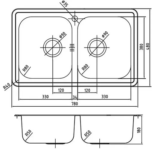 Мойка кухонная IDDIS Strit 78 хром STR78P2i77