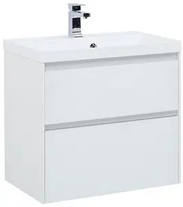 Тумба-умывальник подвесная Aquanet Гласс 60 белый 00196961+00179393, 1