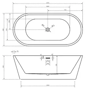 Ванна акриловая отдельностоящая Abber 150x80 AB9203-1.5 Ванна акриловая отдельностоящая Abber 150x80 AB9203-1.5, 2