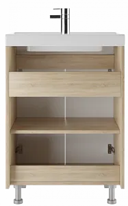 Тумба-умывальник напольный Айсберг Мечта 60 белый/дуб сонома DM2313T+4607152361674 Тумба-умывальник напольный Айсберг Мечта 60 белый/дуб сонома DM2313T+4607152361674, 4