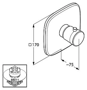 Термостат для 1 потребителя Kludi Ambienta хром 537290575 Термостат для 1 потребителя Kludi Ambienta хром 537290575, 2