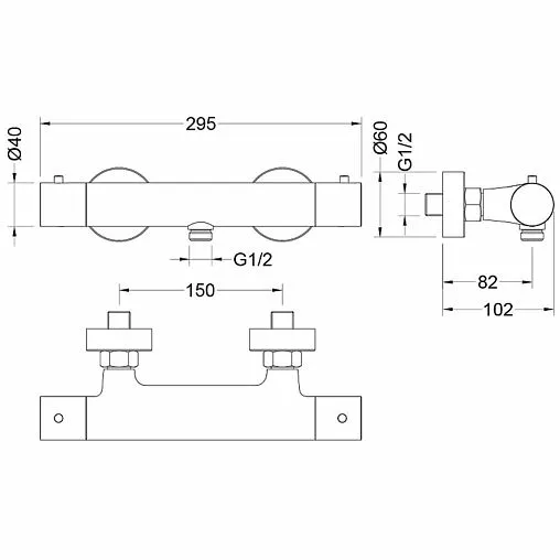 Термостат для душа Aquatek Европа чёрный матовый AQ1363MB Термостат для душа Aquatek Европа чёрный матовый AQ1363MB