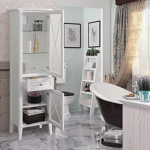 Шкаф-пенал напольный Opadiris Палермо 53 L белый Z0000008258