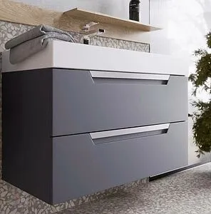 Тумба под умывальник подвесной Aqwella Cube 90 серый CUB0109GR, 3