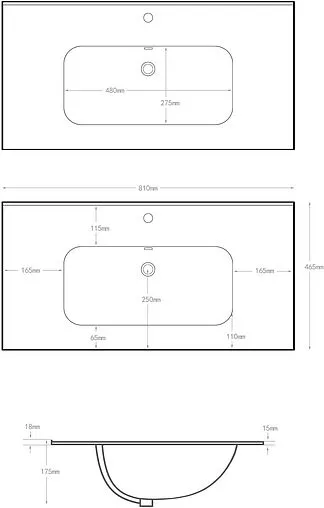 Раковина Aquanet Flat 80 белый 00254364