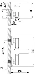 Смеситель для душа Lemark plus Grace хром LM1503C Смеситель для душа Lemark plus Grace хром LM1503C, 2