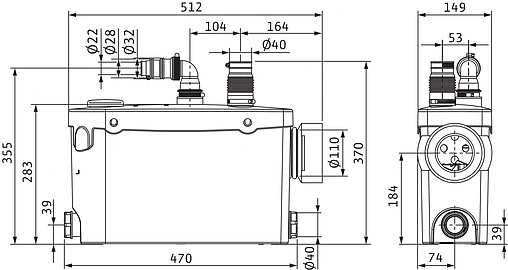 Канализационная насосная установка Wilo HiSewlift 3-315 4191674 Канализационная насосная установка Wilo HiSewlift 3-315 4191674