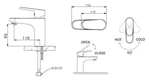 Смеситель для раковины Bravat Pure хром F1105161C Смеситель для раковины Bravat Pure хром F1105161C, 2