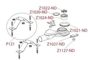 Сифон для лотка с регулируемыми ножками h=54мм 0.67л/сек AlcaPlast APZ-S6, 3