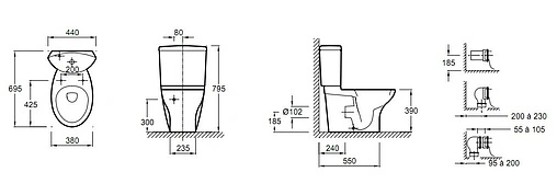 Бачок для унитаза Jacob Delafon Presquile белый E1425-00